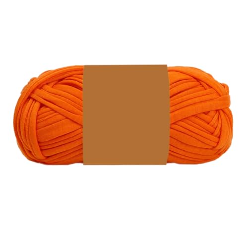 100g Häkelgarn Baumwollgarn, Weich Garn für Garnprojekte, Bändchengarn Polyester Garn zum Häkeln, Strickgarn zum Stricken für Schuhe, Mützen, Handgefertigte Taschen,Orange von Anevous