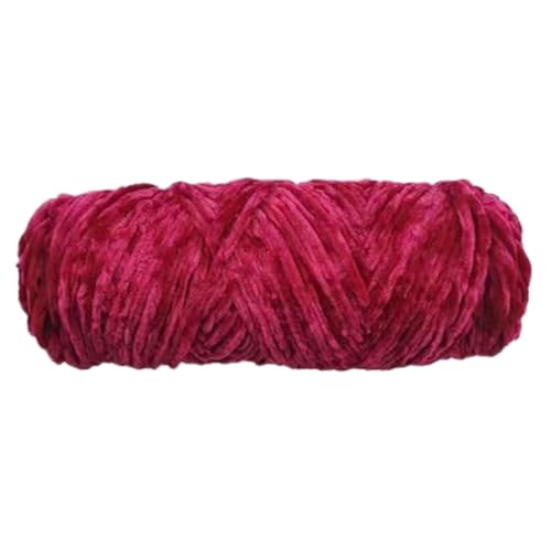 100g Samtgarn, Weicher Velvet Wolle Yarn Häkelgarn, Flauschige Weich Plüschwolle zum Häkeln, Häkelgarn Wolle zum Stricken für Basteln Schals, Hüte, Taschen, Socken,Dunkelrosarot von Anevous