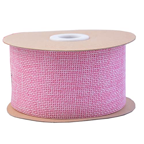 10m Geschenkband Gurtband, 5 cm Leinenimitat Band, Sackleinen Seidenband, Juteband Blumenstraußband Dekoband für DIY Handwerk Verpackung,Geschenk, Hochzeit,Weihnachten, Basteln,Rosa von Anevous