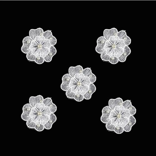 12 Stück Weiß Spitze Patches Schmetterling Blumen, Stickerei Applikation Schmetterlings Aufnäher zum Aufnähen Flicken Reparatur Lace Applique für Dekorieren DIY Basteln, Kleidung,Weiß G von Anevous