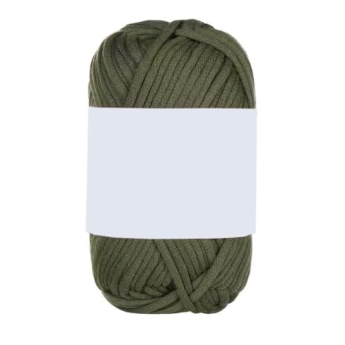 1x50g Häkelgarn Baumwolle zum Häkeln, Dickes Garn Klobiges Baumwollgarn, Strickgarn zum Häkeln, Weiche Stricken Baumwollgarn für Anfänger, Hüte, Schals, Socken, Taschen,Armeegrün von Anevous