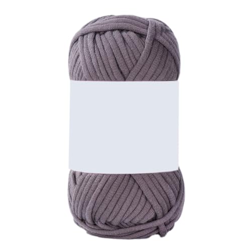 1x50g Häkelgarn Baumwolle zum Häkeln, Dickes Garn Klobiges Baumwollgarn, Strickgarn zum Häkeln, Weiche Stricken Baumwollgarn für Anfänger, Hüte, Schals, Socken, Taschen,Dunkelgrau von Anevous