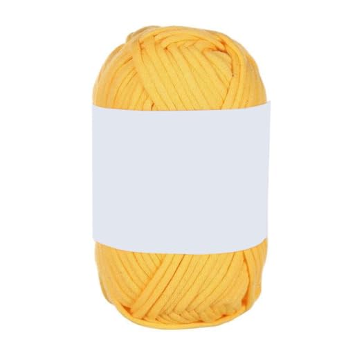 1x50g Häkelgarn Baumwolle zum Häkeln, Dickes Garn Klobiges Baumwollgarn, Strickgarn zum Häkeln, Weiche Stricken Baumwollgarn für Anfänger, Hüte, Schals, Socken, Taschen,Gold von Anevous