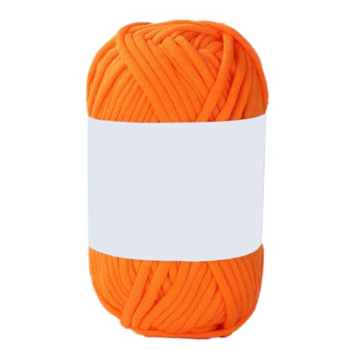 1x50g Häkelgarn Baumwolle zum Häkeln, Dickes Garn Klobiges Baumwollgarn, Strickgarn zum Häkeln, Weiche Stricken Baumwollgarn für Anfänger, Hüte, Schals, Socken, Taschen,Orange von Anevous