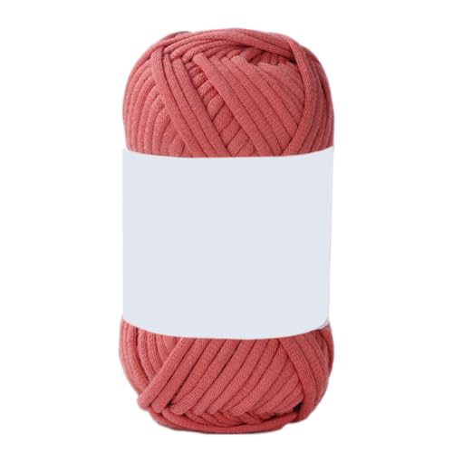 1x50g Häkelgarn Baumwolle zum Häkeln, Dickes Garn Klobiges Baumwollgarn, Strickgarn zum Häkeln, Weiche Stricken Baumwollgarn für Anfänger, Hüte, Schals, Socken, Taschen,Rot von Anevous