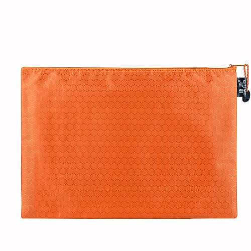 2 Stück Dokumententasche, wasserdichter Reißverschluss Dokumententasche, Datei Tasche Aktentasche Aufbewahrungstasche für Dokumente, Quittung, Papier, Büro Schulreise, Kosmetik,Orange A4 34x24cm von Anevous