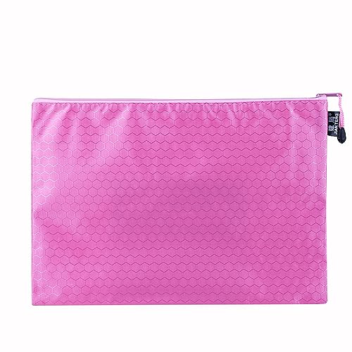 2 Stück Dokumententasche, wasserdichter Reißverschluss Dokumententasche, Datei Tasche Aktentasche Aufbewahrungstasche für Dokumente, Quittung, Papier, Büro Schulreise, Kosmetik,Pink A5 24x18cm von Anevous