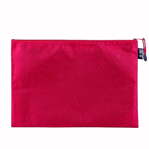 2 Stück Dokumententasche, wasserdichter Reißverschluss Dokumententasche, Datei Tasche Aktentasche Aufbewahrungstasche für Dokumente, Quittung, Papier, Büro Schulreise, Kosmetik,Rot B4 38x27,5cm von Anevous