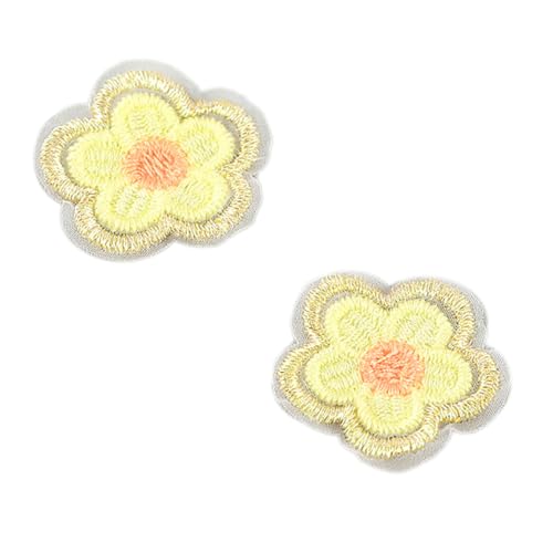 20 Stück Blume Patches zum Aufnähen, Flicken zum Nähen Stickerei Kinder Erwachsene, Bestickte Organza Applikation, Blume Dekorativ Patche für Kleidung Hut Jeans Rucksäcke DIY-Zubehör,Gelb von Anevous