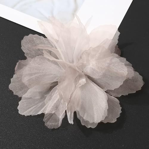 20 Stück Organza Blume Patches, Blumen Flicken zum Aufnähen, Blume Applique Applikationen, Dekorative Aufnähe für Kleidung DIY Nähen Handwerk Jeans, Jacken, Handtaschen, Schuhe Zubehör,Kaffee von Anevous