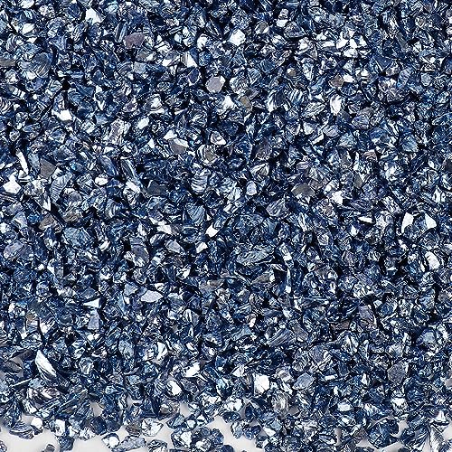 20g Crushed Glass Chips, 1-2mm Unregelmäßiges Glitzer Glassplitter, Glitterglas Kies, Glasperlen zum Basteln für Nail Art Crafts DIY Vase Epoxidharz Schmuck Making Heimdekoration,Dunkelblau von Anevous