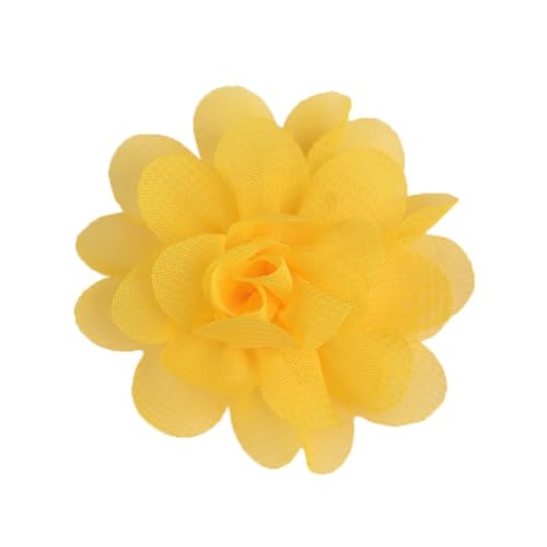 30 Stück Chiffon Blume Patches, Blume Applique Applikationen, Stoff Flicken zum Aufnähen, Dekorative Aufnähe für Kleidung DIY Nähen Handwerk Stirnbänder Zubehör,Gelb von Anevous