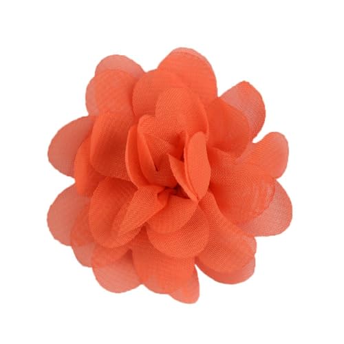 30 Stück Chiffon Blume Patches, Blume Applique Applikationen, Stoff Flicken zum Aufnähen, Dekorative Aufnähe für Kleidung DIY Nähen Handwerk Stirnbänder Zubehör,Orange von Anevous