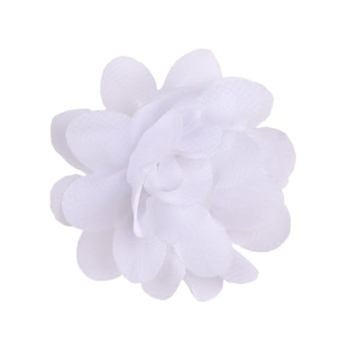 30 Stück Chiffon Blume Patches, Blume Applique Applikationen, Stoff Flicken zum Aufnähen, Dekorative Aufnähe für Kleidung DIY Nähen Handwerk Stirnbänder Zubehör,Weiß von Anevous