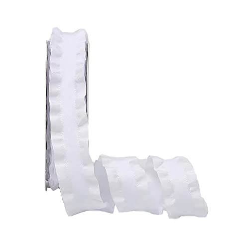 4,5 Meter Satin Geschenkband, Schleifenband Satinband, 2,2cm Geschenkband Band, Dekoband Stoffband für Geschenkverpackung, Haarschleifen, Blumenstrauß, Weihnachten Deko,Weiß von Anevous