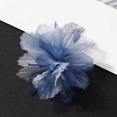 5 Stück Organza Blume Patches, Blumen Flicken zum Aufnähen, Blume Applique Applikationen, Dekorative Aufnähe für Kleidung DIY Nähen Handwerk Jeans, Jacken, Handtaschen, Schuhe Zubehör,Dunkelblau von Anevous