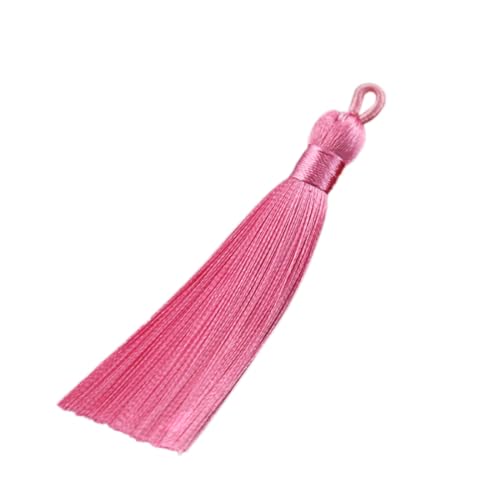 60 Stück Quasten Anhänger, 8 cm Handgemachte Troddel Seidenquasten, Lesezeichen Fransen mit Silky Kordel Schlaufen für Schmuckherstellung Lesezeichen Kleidung DIY Handwerk Wohnkultur,Rosa von Anevous