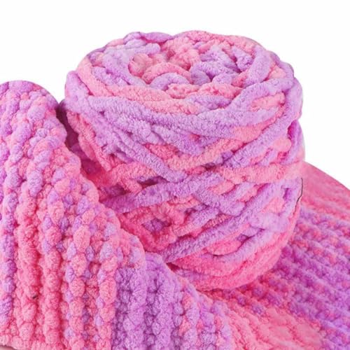 90g Strickwolle zum Häkeln, Weich klobiges Garn für Garnprojekte, Häkelgarn Wolle zum Stricken, Strickgarn für Schuhe Mützen, Decken Schals, Handgefertigte Taschen,Hellviolett Rosa von Anevous