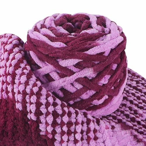 90g Strickwolle zum Häkeln, Weich klobiges Garn für Garnprojekte, Häkelgarn Wolle zum Stricken, Strickgarn für Schuhe Mützen, Decken Schals, Handgefertigte Taschen,Rosa Lila von Anevous