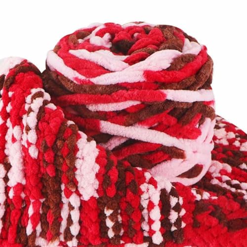 90g Strickwolle zum Häkeln, Weich klobiges Garn für Garnprojekte, Häkelgarn Wolle zum Stricken, Strickgarn für Schuhe Mützen, Decken Schals, Handgefertigte Taschen,Rosa Rot Kaffee von Anevous