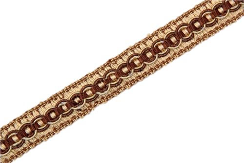 Anevous 10 Meter Spitzenband Borte, 2cm Geflochten Dekoband, Spitze Bordüre Zierband, Lace Trim Spitzenborte für Nähen Handwerk Vorhangpolster Kleidung Deko Heimdekoration,Gold 10m von Anevous