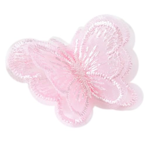 Anevous 10 Stück Schmetterling Patches, Doppellagiger Organza Schmetterling Flicken zum Aufnähen, Spitze Applikationen, Nähen Aufnäher, Stickerei Patche für DIY Handwerk Dekorieren, Kleidung,Hellrosa von Anevous