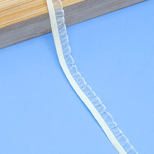 Anevous 10 Yards Stretch Spitzenbordüre Spitzenband, Elastische Spitzenbesatz Band, Unterwäsche Spitze Trim, Kordelband Spitzen für DIY Handwerk Nähen Kleidungsstück Geschenk,Cremeweiß von Anevous