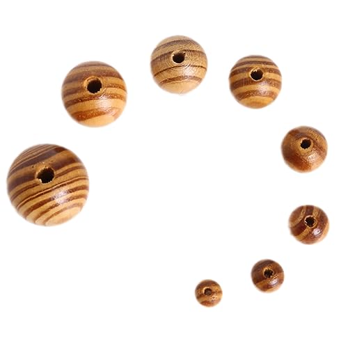 Anevous 100 Stück Runde Holzperlen, Holz Perlen mit Loch Rund Lose Spacer Holzperlen zum Auffädeln Bastelperlen Perlen Schmuckperlen für DIY Schmuck, Halsketten, Armband,Braun 14mm von Anevous