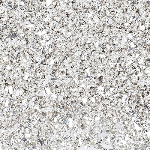 Anevous 100g Crushed Glass Chips, 1-2mm Unregelmäßiges Glitzer Glassplitter, Glitterglas Kies, Glasperlen zum Basteln für Nail Art Crafts DIY Vase Epoxidharz Schmuck Making Heimdekoration,Weiß von Anevous