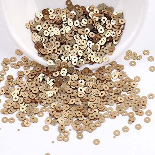 Anevous 12000 Stück Pailletten Basteln, Lose Glänzende Pailletten, Glitzer Pailletten zum Aufnähen Auffädeln für DIY Nähen Kunsthandwerk Herstellung, Hochzeit Dekorative,Gold 3mm von Anevous