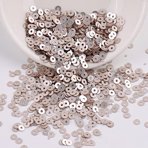 Anevous 12000 Stück Pailletten Basteln, Lose Glänzende Pailletten, Glitzer Pailletten zum Aufnähen Auffädeln für DIY Nähen Kunsthandwerk Herstellung, Hochzeit Dekorative,Hellchampagner 3mm von Anevous