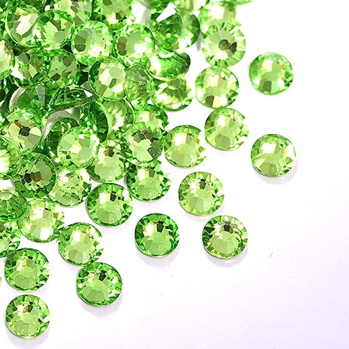 Anevous 1440pcs Kristalle Flacher Strasssteine, Glas Glitzersteine, Runde Diamant zum Basteln, Hotfix Kristall Rhinestones für Nagelkunst Kleidung Schuhe DIY Handwerk Geschenk,Hellgrün 4.6mm von Anevous