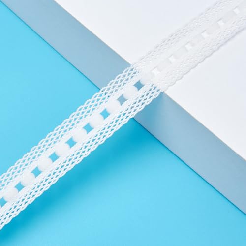 Anevous 15 Yards Spitze Trim Spitzenband, Elastizität Spitzenborte Dekoband, Häkelspitze Zierband, Spitzenstoff Spitzenbordüre für Unterwäsche Kleidung Geschenkverpackungen Nähen Partys Hochzeit,Weiß von Anevous