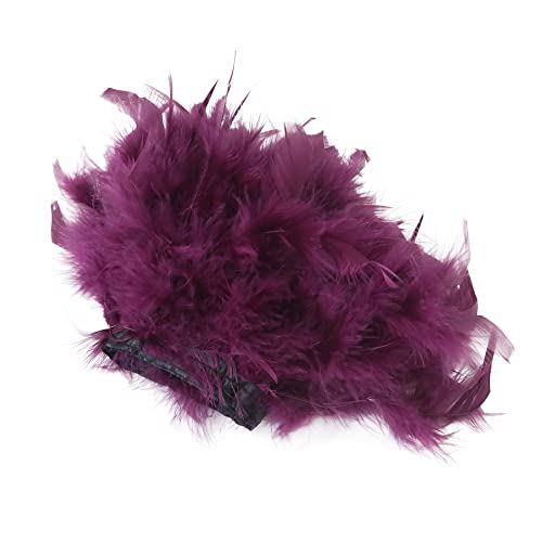 Anevous 1m Truthahn Federn Fringe Trim, Flauschigen Gefieder Borte, Plüsch Feder Band für DIY Nähen Handwerk Mode Kleid Weihnachten Kostüme Hochzeitskleid Dekoration,Fuchsia von Anevous