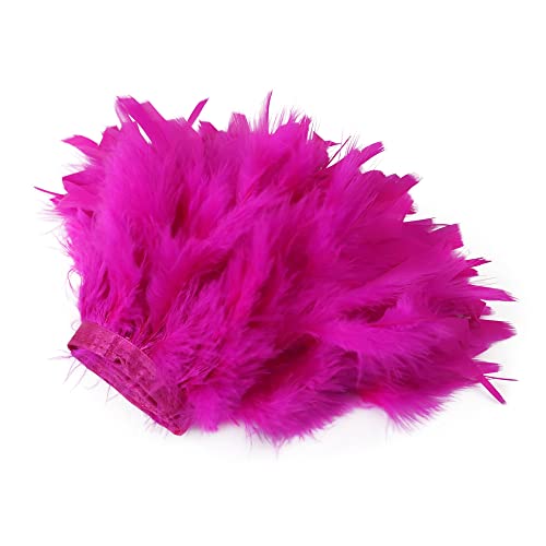 Anevous 1m Truthahn Federn Fringe Trim, Flauschigen Gefieder Borte, Plüsch Feder Band für DIY Nähen Handwerk Mode Kleid Weihnachten Kostüme Hochzeitskleid Dekoration,Rosa von Anevous