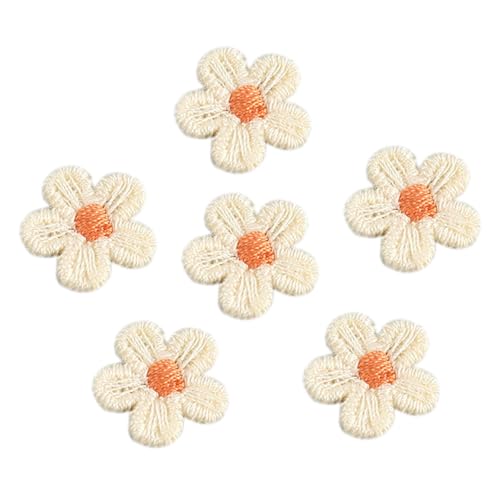 Anevous 20 Stück Patches zum Aufnäher, Stickerei Blumen Aufnäher, Mini Blumen Flicken, Applikation Erwachsene für Kleidung Hüte Jacke Jeans Rucksäcke Tasche DIY Dekoration,Beige von Anevous