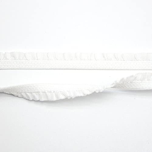 Anevous 20 Yards Spitzenband Rüschen Spitzenborte, 6mm Plissierte Zierband Elastisches Lace Vintage Spitze Borten Deko, Borte Dekoband für DIY Nähen, Handwerk, Hochzeit Party Dekoration,Weiß von Anevous