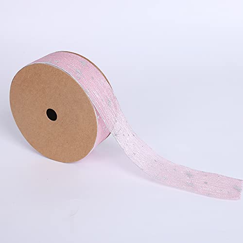 Anevous 20 Yards Sternenhimmelband, 40mm Deko Geschenkverpackung Band Geschenkband Dekoband zum Basteln Geschenkverpackungen DIY Handwerk, Weihnachten, Party Dekoration, Hochzeitdeko,Rosa von Anevous