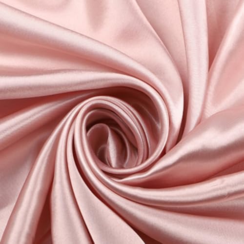 Anevous 200cm x150cm Satin Stoff, Einfarbig Stoffe zum Nähen, Kleiderstoff Dekostoff Meterware, Satinstoff zum Basteln, Bezugsstoff für Kleidung Vorhänge Tischdecken Deko,Pink A von Anevous