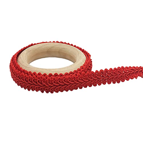 Anevous 25 Meter Geflochten Zierband, Polyester Trim Spitzenband Sewing Lace Spitzenborte Dekorativer Borte Dekoband zum Nähen für Heimwerkerhandwerk, Kostüm, Nähen, Vorhang,Rot von Anevous