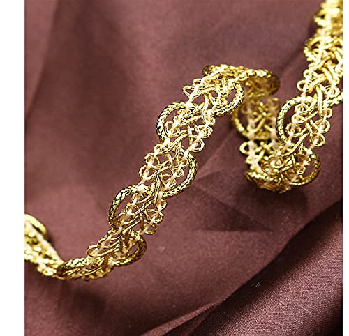 Anevous 25m Spitzenband Trim, Spitzenbordüre zum Nähen, Dekoband Zierband Spitze, Lace Spitze Borten Ribbon für DIY Handwerk, Hochzeit Braut, Kostüm Schmuck, Kunsthandwerk und Nähen,Gold 13mmx25m von Anevous