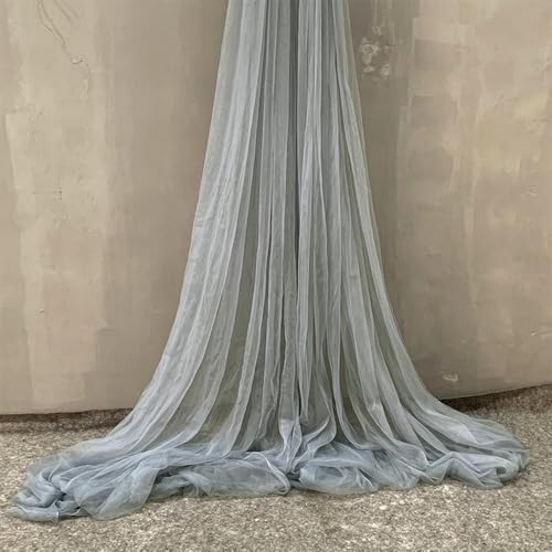 Anevous 2m x 150cm Tüllstoff zum Nähen, Soft Tüll Stoffe Meterware, Netzstoff Dekostoff zum Dekorieren, Tülldekostoff Drapierstoff für Hochzeit Vorhänge Kleid Tüllrock Torbogen Zeremonie Deko,Grau von Anevous