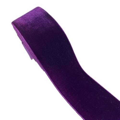 Anevous 3 Yards Samtband 3,8 cm Dekoband, Samt Schleifenband Band, Schmuckband Geschenkband, Zierband Zierborte Borte für Geschenkverpackung Hochzeit Party Geschenkbox DIY Deko,Dunkelviolett von Anevous