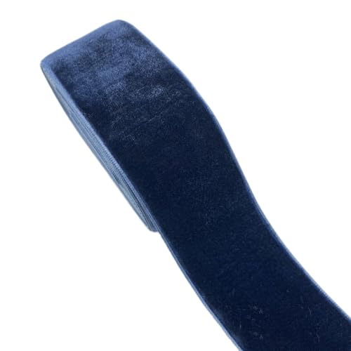 Anevous 3 Yards Samtband 3,8 cm Dekoband, Samt Schleifenband Band, Schmuckband Geschenkband, Zierband Zierborte Borte für Geschenkverpackung Hochzeit Party Geschenkbox DIY Deko,Hellmarineblau von Anevous