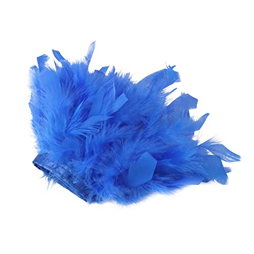 Anevous 3m Truthahn Federn Fringe Trim, Flauschigen Gefieder Borte, Plüsch Feder Band für DIY Nähen Handwerk Mode Kleid Weihnachten Kostüme Hochzeitskleid Dekoration,Blau von Anevous