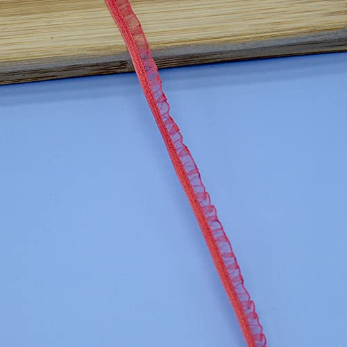 Anevous 50 Yards Stretch Spitzenbordüre Spitzenband, Elastische Spitzenbesatz Band, Unterwäsche Spitze Trim, Kordelband Spitzen für DIY Handwerk Nähen Kleidungsstück Geschenk,Rot von Anevous