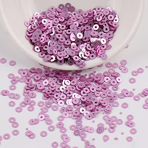 Anevous 6000 Stück Pailletten Basteln, Lose Glänzende Pailletten, Glitzer Pailletten zum Aufnähen Auffädeln für DIY Nähen Kunsthandwerk Herstellung, Hochzeit Dekorative,Violett 3mm von Anevous