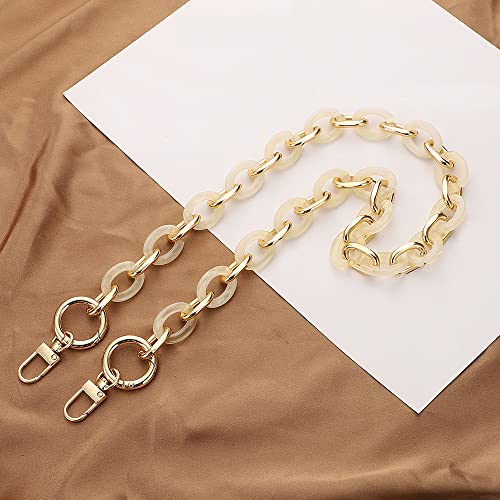 Anevous Acryl Taschenkette, Kette Riemen Schulterriemen, Ersatz Schultergurt für Taschen, Handtaschenketten für DIY Tasche Kette Frauen Handtasche Geldbörse Zubehör,Beige 120cm von Anevous