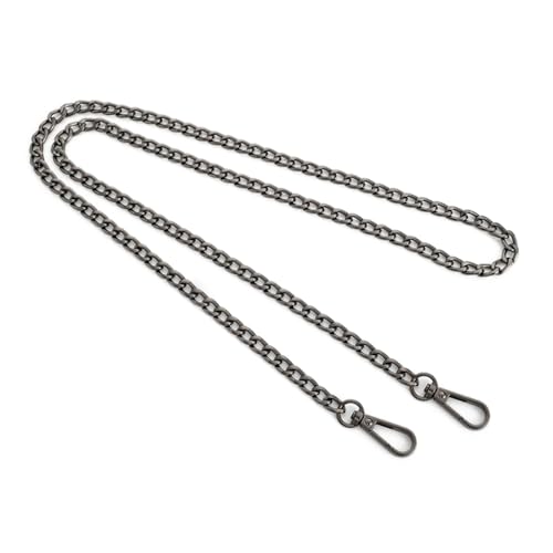 Anevous Metall Taschenkette 60cm, Ersatz Tasche Metallkette, Kette Trageriemen mit Karabinerhake, Kettenriemen Schultergurt für Damen Handtaschen Geldbörse Umhängetasche,Hellschwarz von Anevous