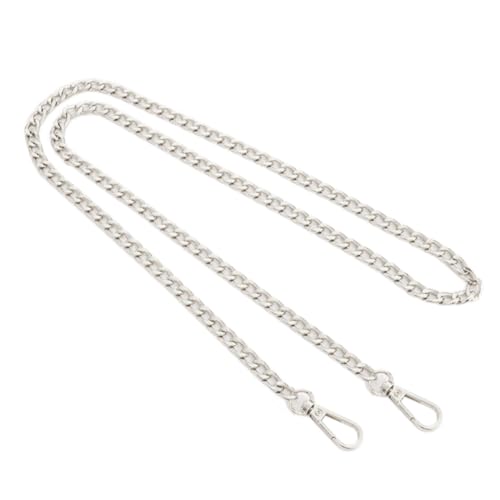 Anevous Metall Taschenkette 60cm, Ersatz Tasche Metallkette, Kette Trageriemen mit Karabinerhake, Kettenriemen Schultergurt für Damen Handtaschen Geldbörse Umhängetasche,Silber von Anevous